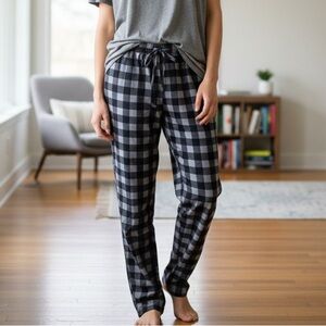 Unisex Gray Black Buffalo Plaid Pajama Pants Men S Women M Pockets Drawstring